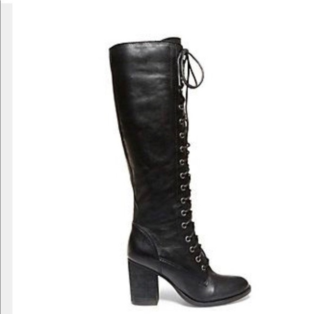 Steve Madden “NiteMare” lace up combat boots with heels